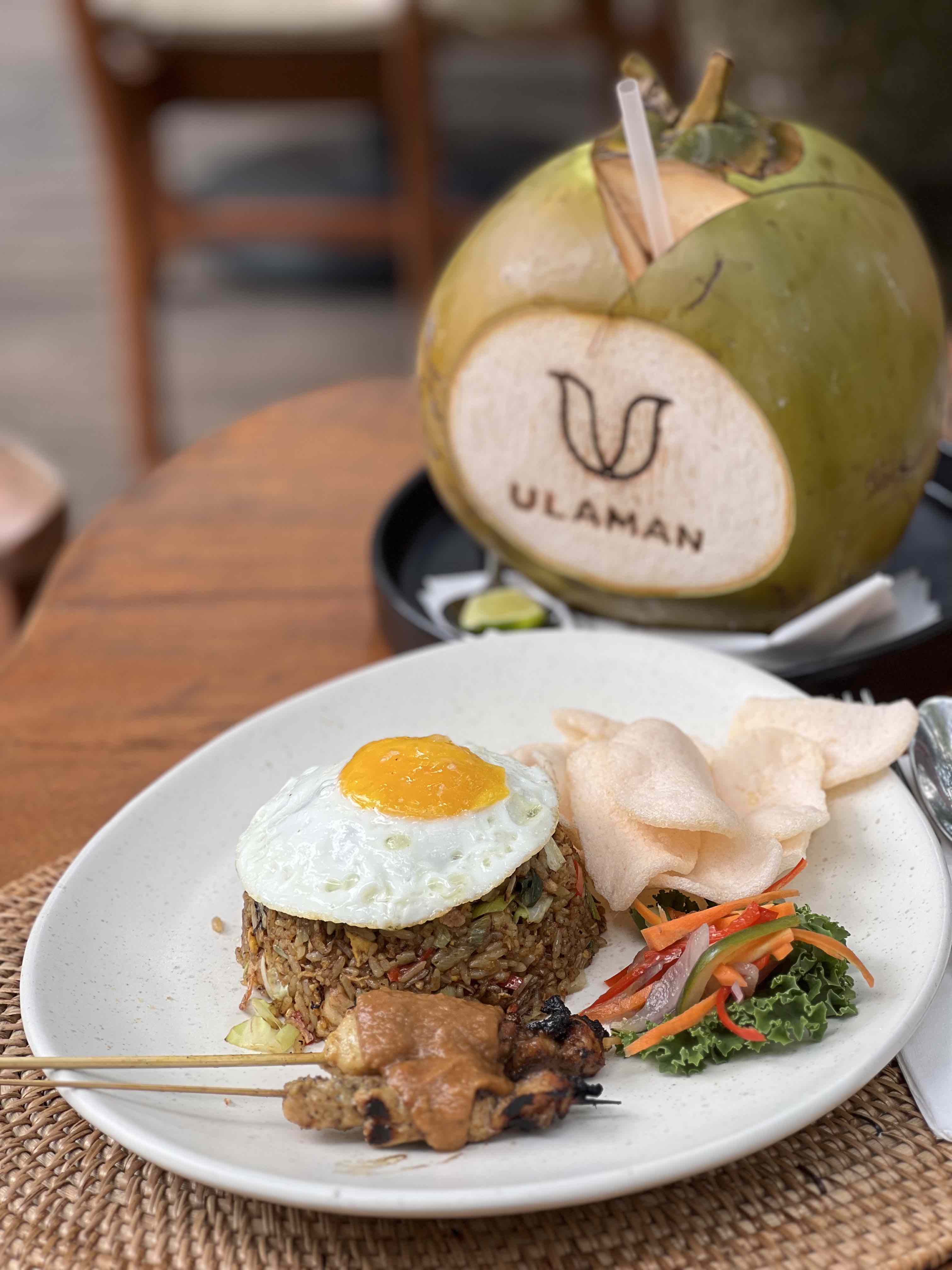 Ulaman Eco Luxury Resort nasi goreng and coconut