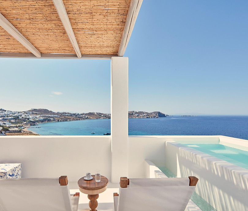 Katikies Mykonos suite balcony view