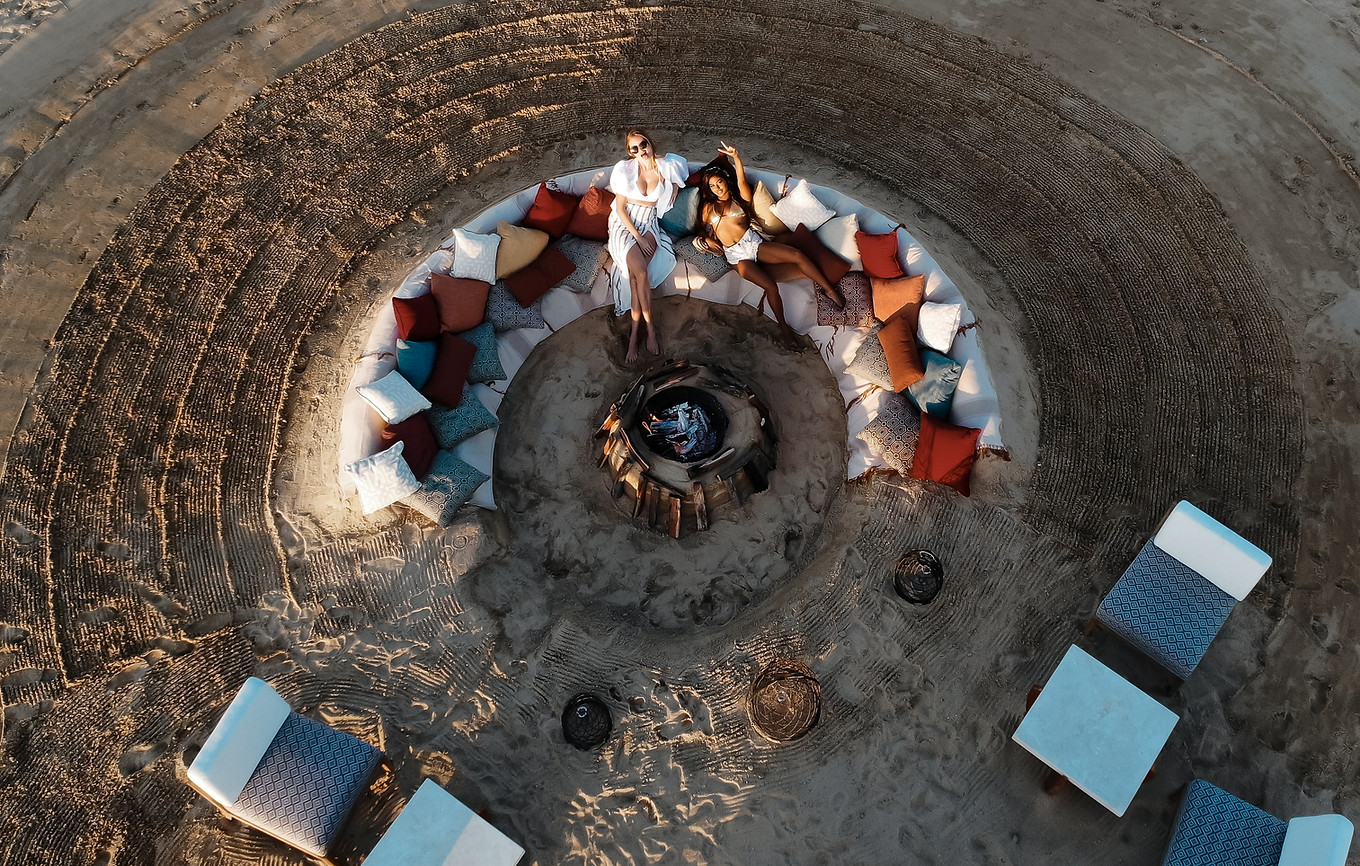 Nobu Hotel Los Cabos beach hangout drone view