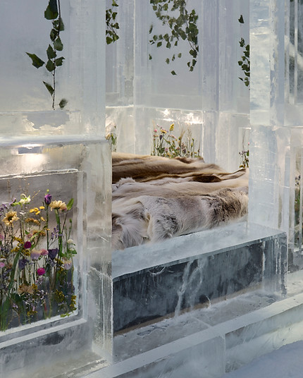 IceHotel Sweden, A Midsummer Nights Dream Design Suite by Bernadotte & Kylberg ,photo by Magnus Mårding