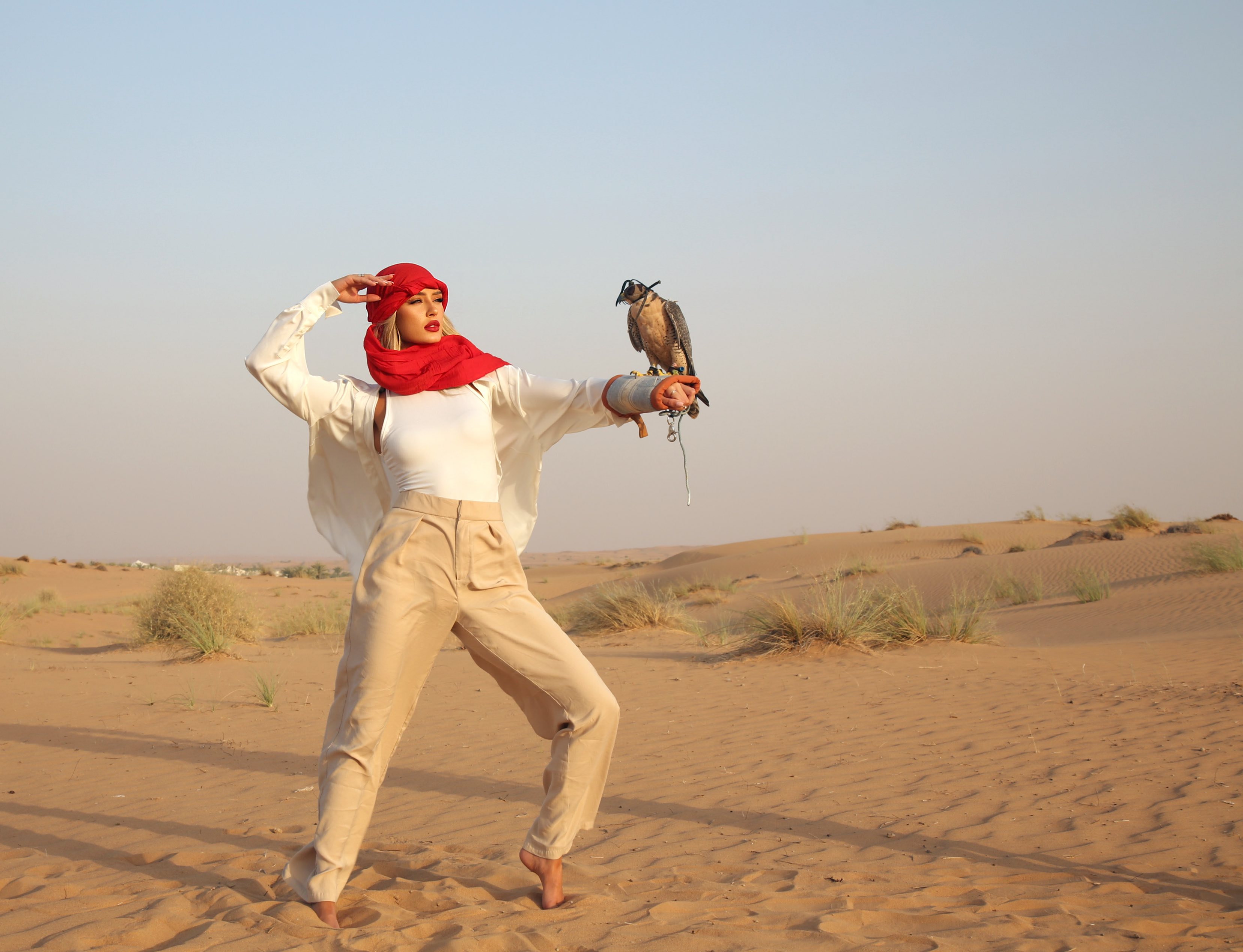 Photoshoot Influent Traveler Dubai's desert with Brooke Brazelton