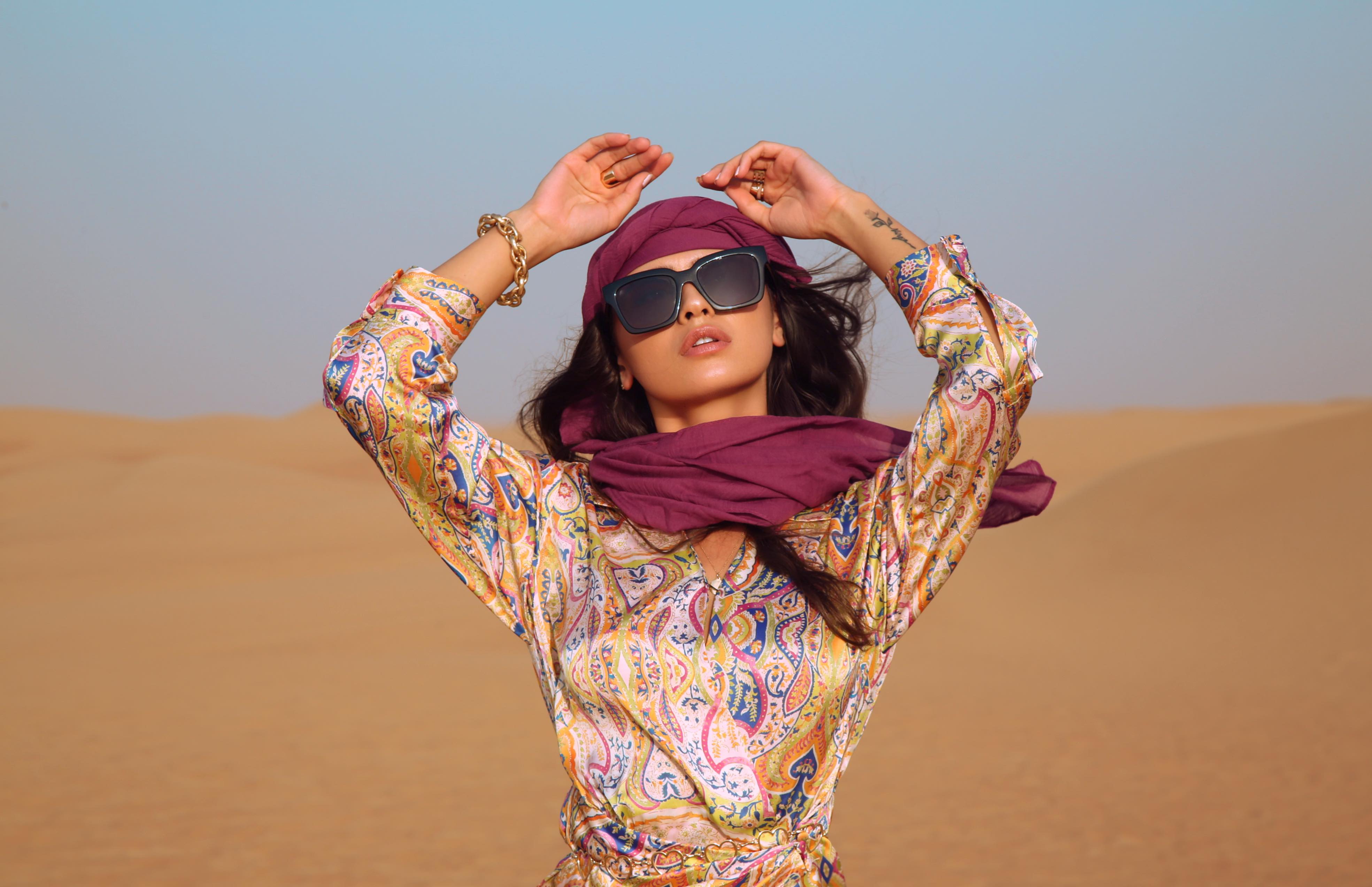 Photoshoot Influent Traveler Dubai's desert with Nigo